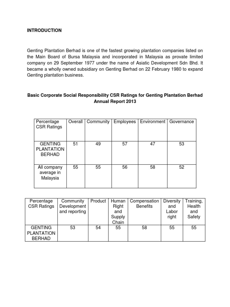 genting plantation berhad background genting plantation annual report 2015